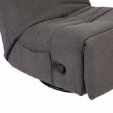 Donkergrijze relaxfauteuil Lazy met bedieningsknop en gestikte bekleding op arm
