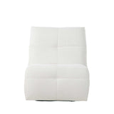 Relaxfauteuil in naturel stof, rug en zitting met horizontale stiksels