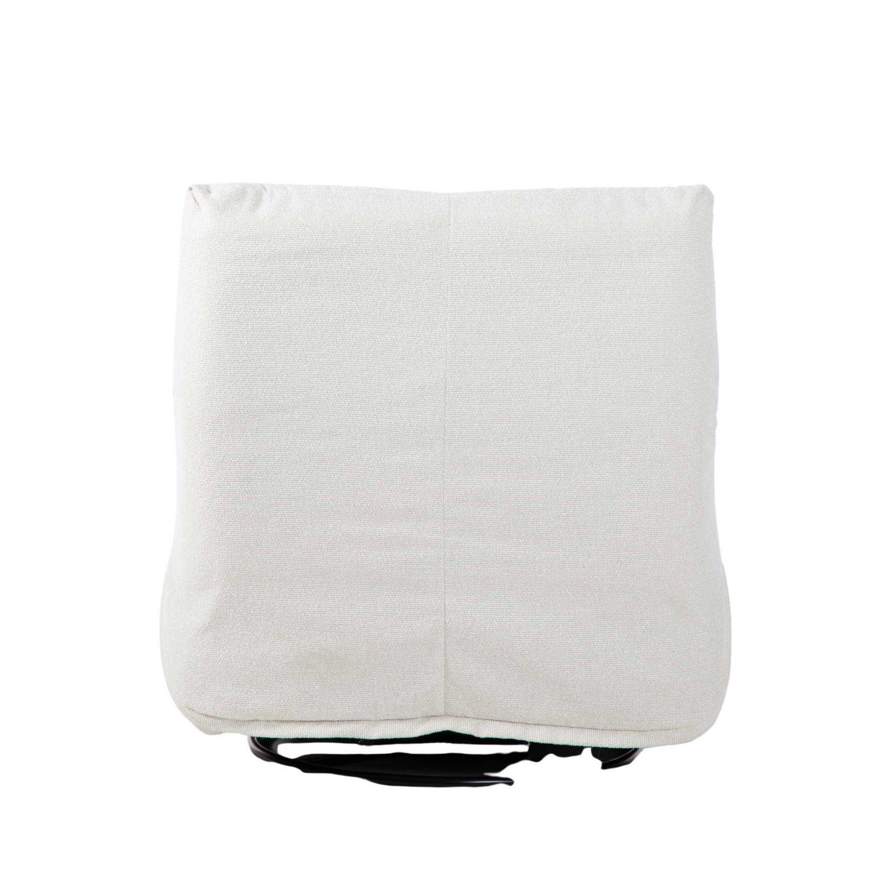 Witte relaxfauteuil met opklapbare voetensteun en ronde knop aan de zijkant