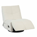 Witte relaxfauteuil met opklapbare voetensteun en hoge, gevoerde rug