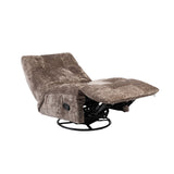 Relaxfauteuil Chill | Klei grijsbruine stof met open voetensteun en zwart onderstel
