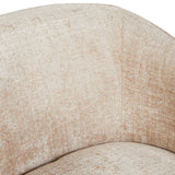 Beige fauteuilzitting en rug met doorlopende ronding, fijn geweven stof