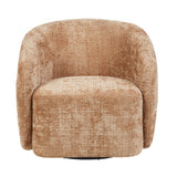Leunstoel met dikke zitting en ronde armleuningen, beige geweven stof