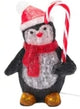 Decoratieve pinguïn met ledlicht, zwart-wit met rode sjaal en muts