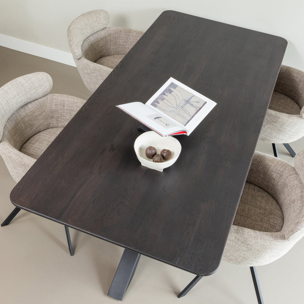 FENNE DRAAIBARE EETKAMERSTOEL GEWEVEN STOF NATUREL