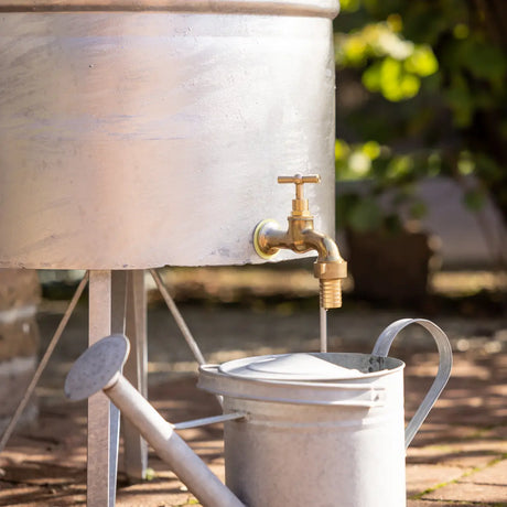 Zinken regenton met kraan en klep - Esschert design