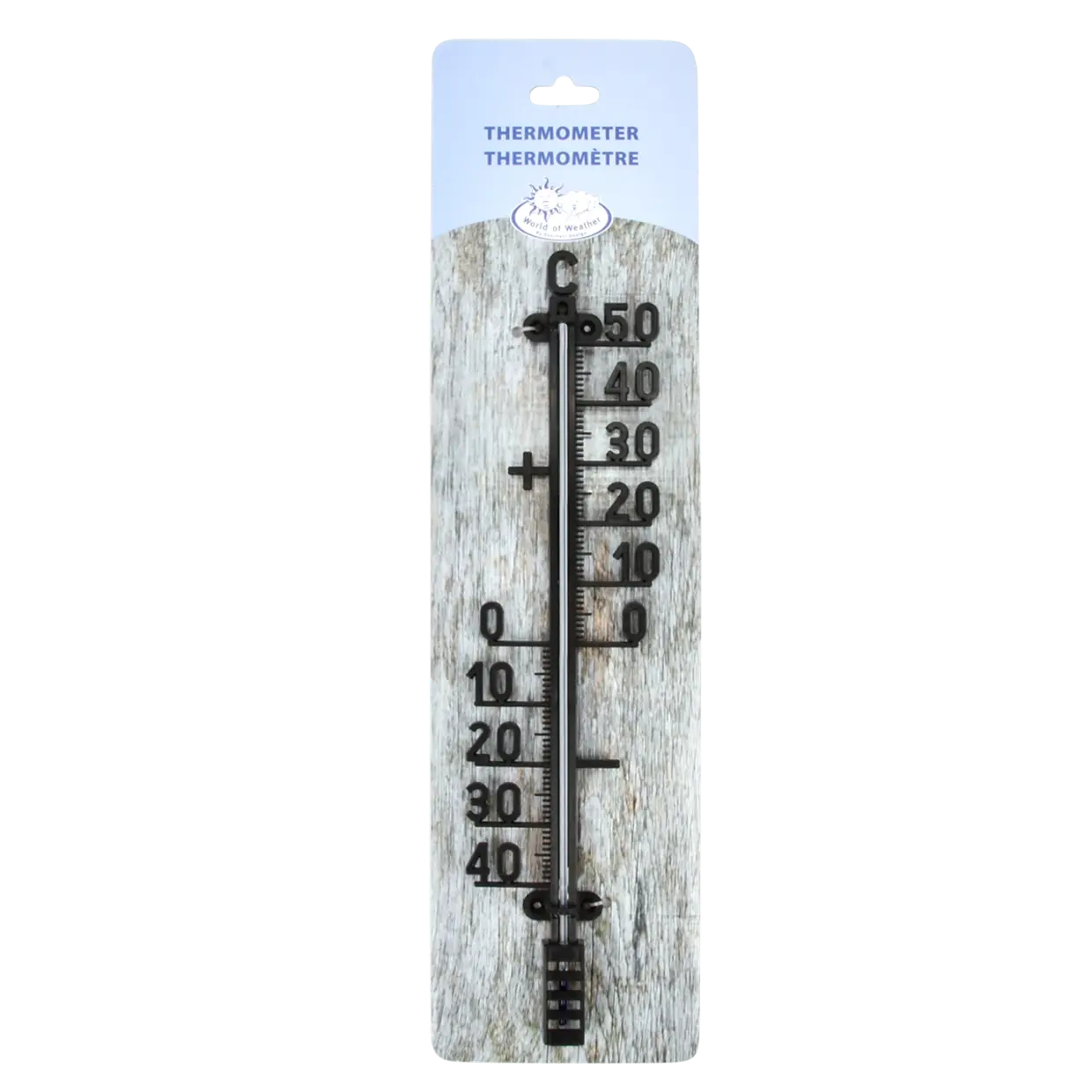 Thermometer kunststof cijfers zwart XL - Esschert design