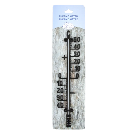 Thermometer kunststof cijfers zwart XL - Esschert design
