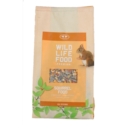 Voerzak voor eekhoorns met afbeelding en tekst Squirrel Food, 750 g