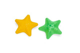 Foam zeester speelgoedassortiment: gele en groene zeester met nopjes