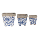 Esschert design - Aged ceramic bloempot set van 3