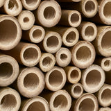Bijenhotel met bundel bamboebuizen met open uiteinden in natuurlijke kleur