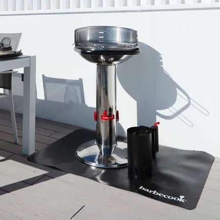 Barbecook antraciet anti-slip BBQ-vloermat onder een BBQ, 120x80 cm.
