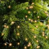 LED-lichtketting rond dennennaalden met warme gloed, voor buiten
