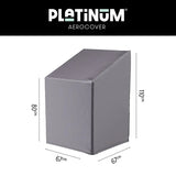 Grijze stoelhoes met afmetingen 67x67xH80/110