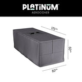 Platinum Aerocover kussentas 175×80×60 cm, grijze beschermhoes met handgrepen
