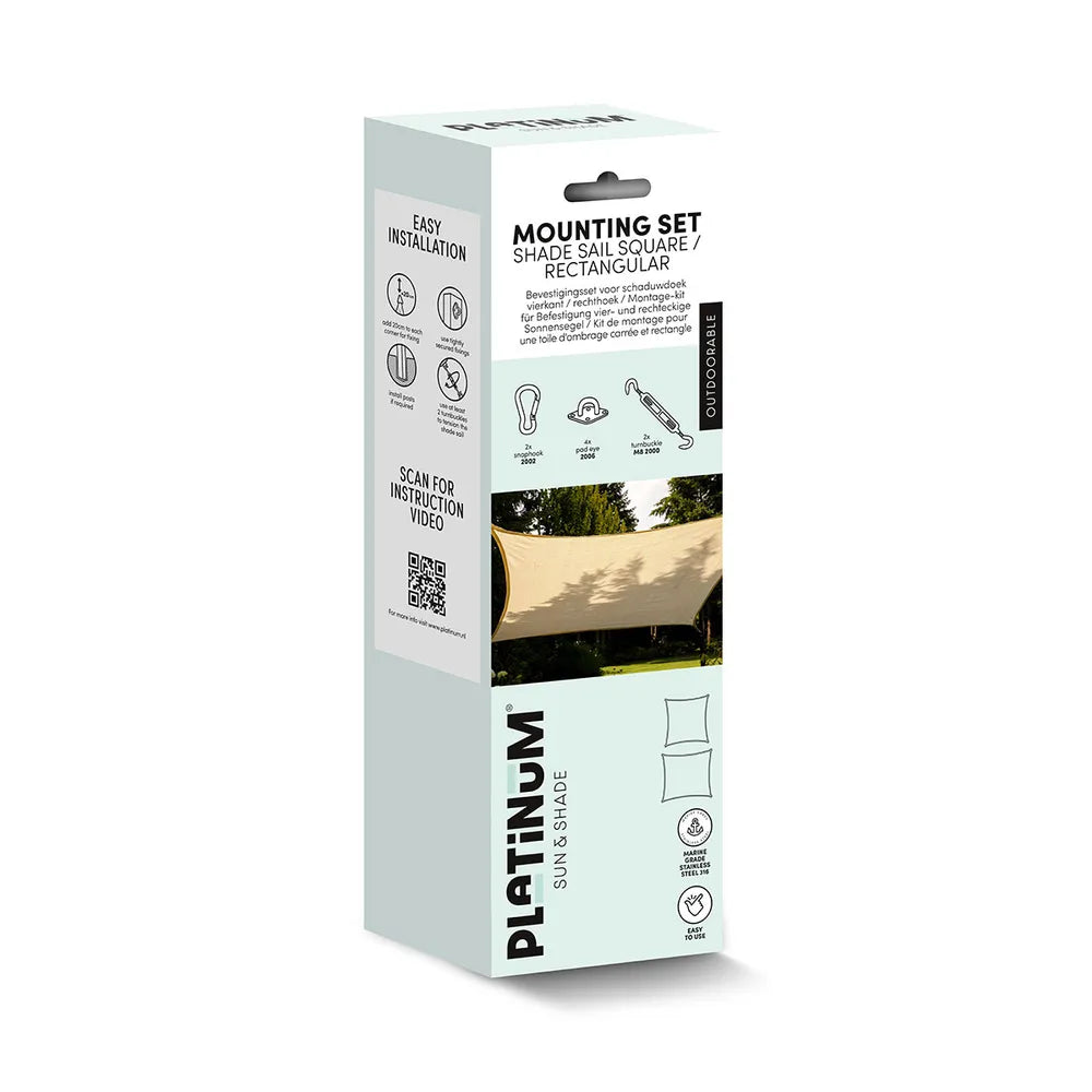 Platinum - Mounting set shade sail square / rectangular