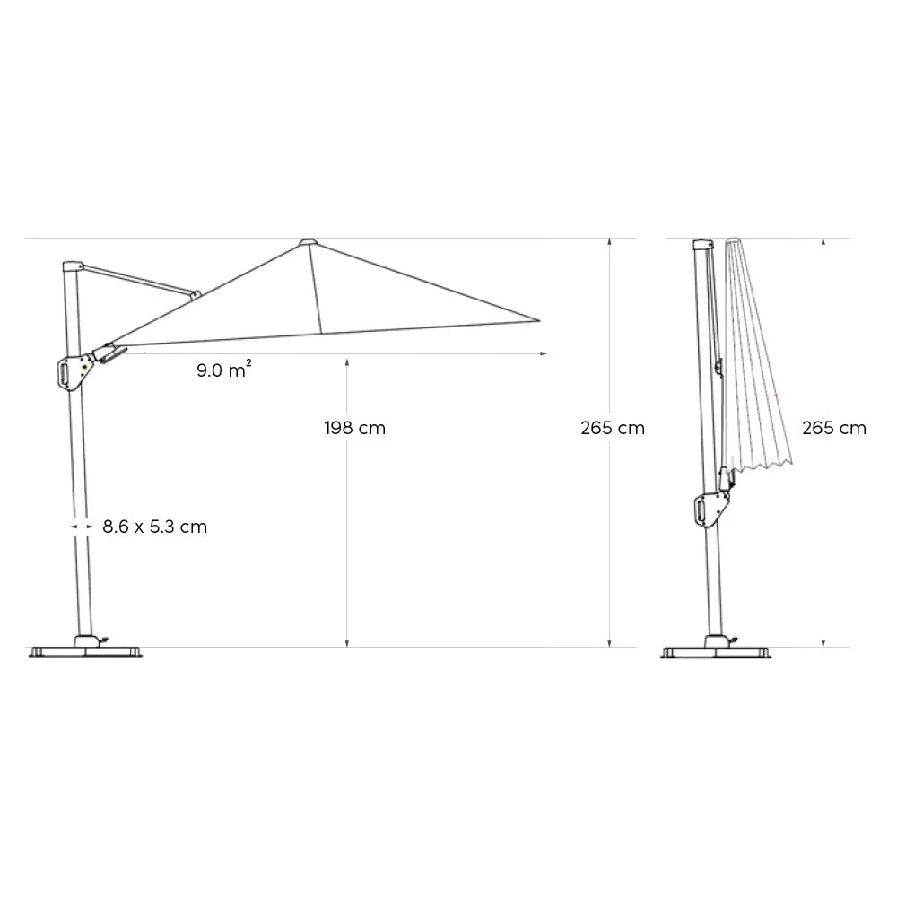 Platinum zweefparasol Challenger T² 300x300 - Lush green