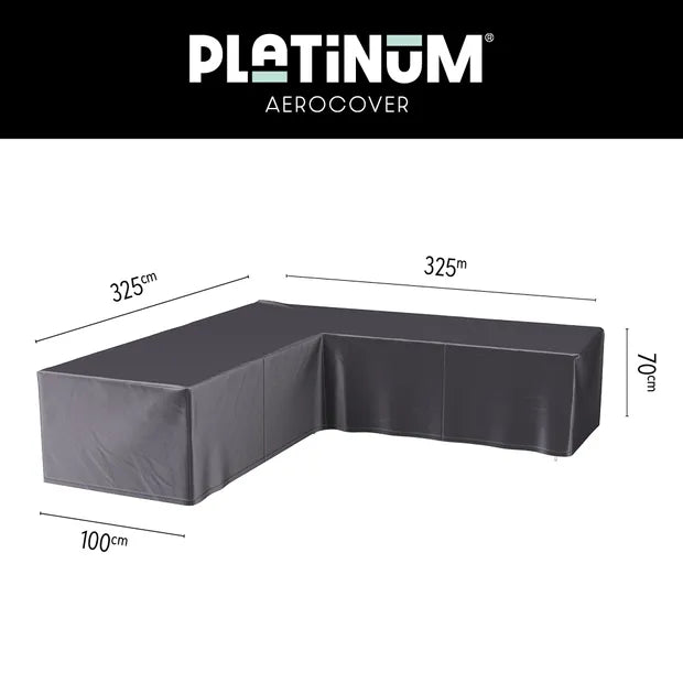Loungesethoekset hoes in grijs, L-vorm maat 325 x 100 x 70 cm
