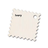 Ivoren parasoldoek swatch met gaatje en zigzag-gekartelde rand