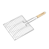 Barbecook - visgrill voor 3 vissen uit chroom en hout 28x28cm FSC 100%