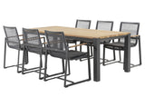 Taste 4SO - Ridge eettafel antraciet 220 x95 teak