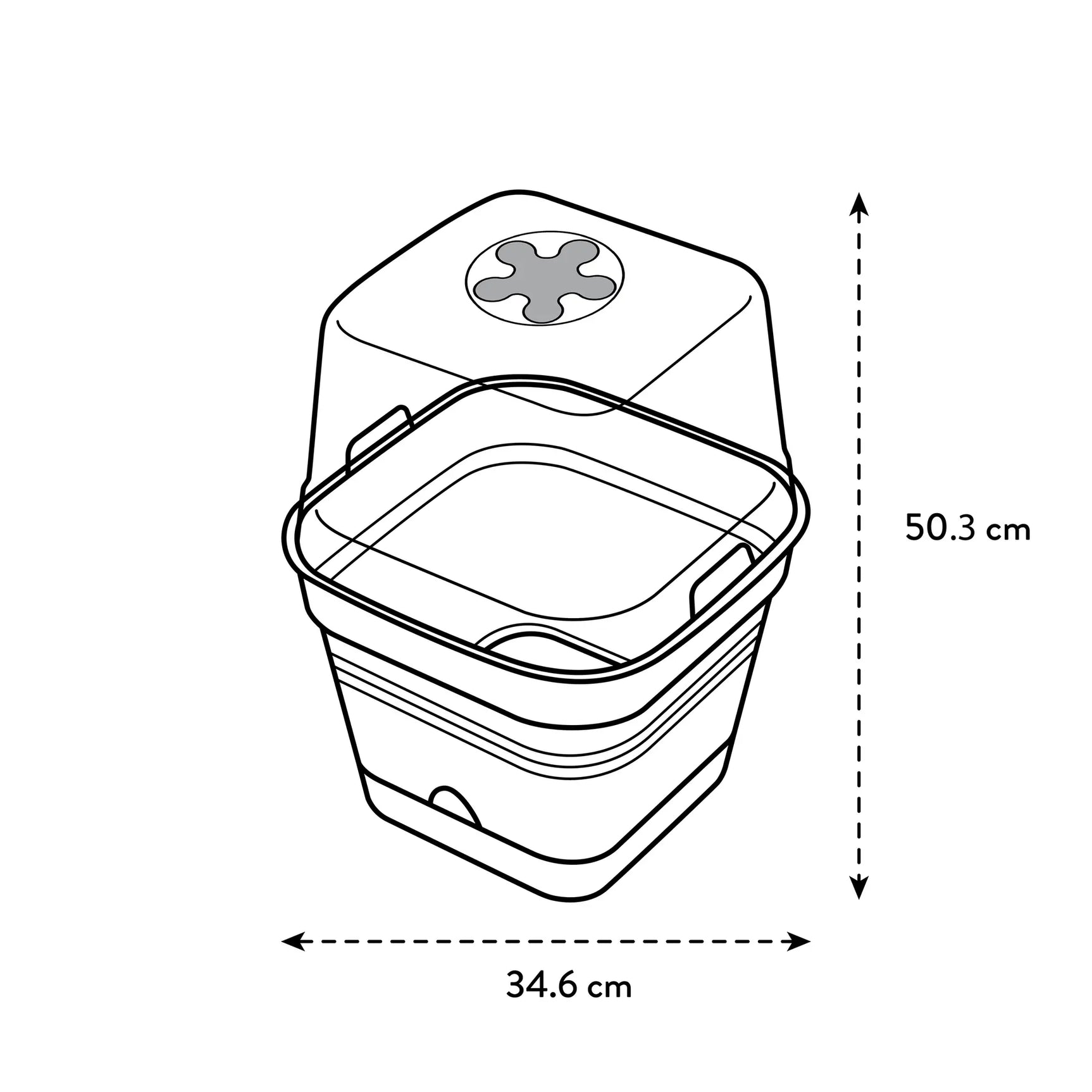 Elho - green basics kweekpot vierk. B 35 x H 29 x D 35 cm