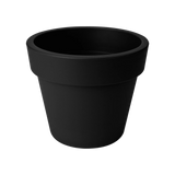 Elho top plantenpot, zwart, gladde vorm met brede, ronde bovenrand
