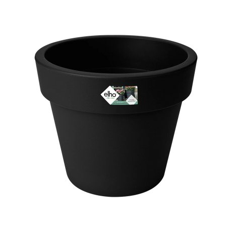 Elho top plantenpot 23 cm, zwart, brede bovenrand en diepe opening