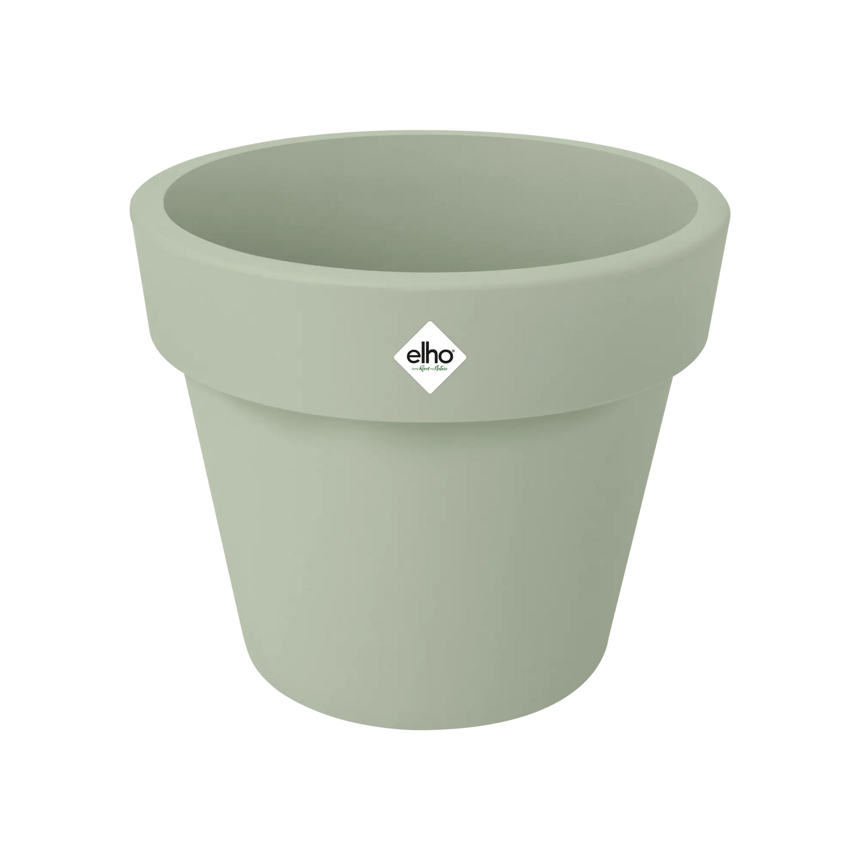 Elho green basics plantenbak met opstaande rand, lichtgroen, met logo op de voorkant.