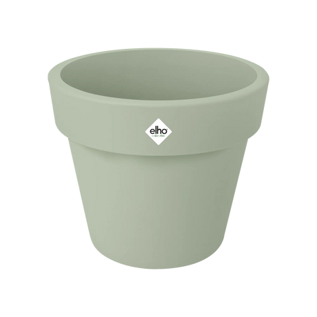 Elho green basics plantenbak met opstaande rand, lichtgroen, met logo op de voorkant.