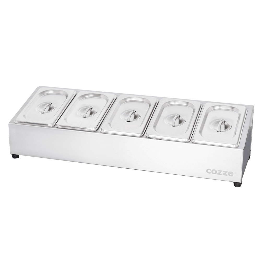 Cozze - Toppingstation met 5 bakjes en 5 deksels