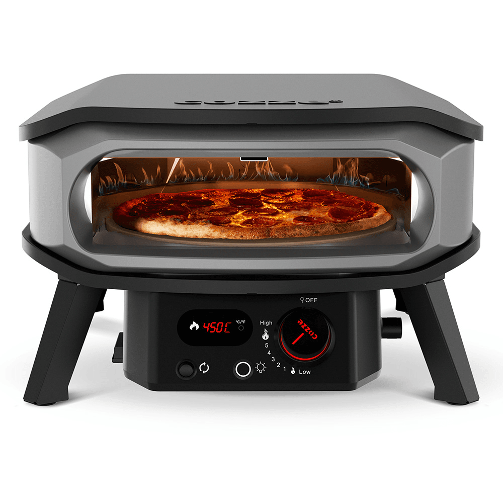 Cozze - PREMIUM 13" pizzaoven op gas met draaiende pizzasteen LED 54.5x52x33cm
