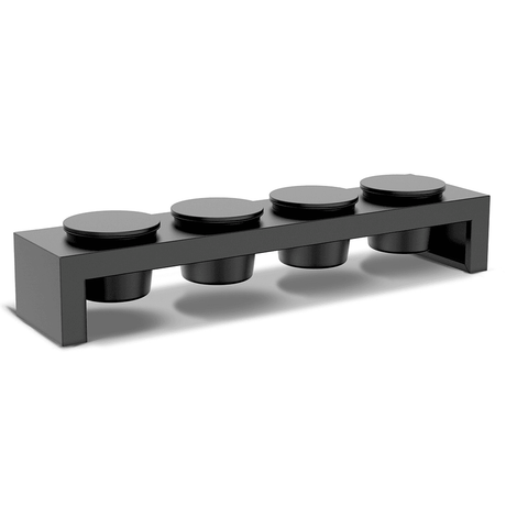 Cozze - Topping station incl 4 potjes zwart gepoedercoat staal