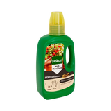 Pokon BIO moestuinvoeding fles 500 ml, groene fles met gele dop op zwarte achtergrond