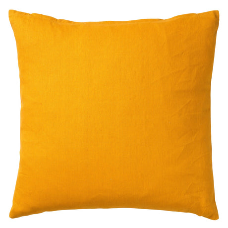 Sierkussen 45x45 cm in goudgeel, effen met gladde stof en afgeronde hoeken