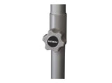 Parasol mastklem met 'PLATINUM' logo op grijze paal