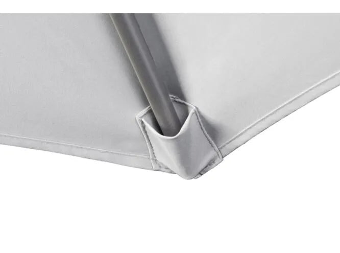 Antraciet parasoldoek met hoekdetail en versteviging