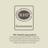 RHP Consumer kwaliteitsschild op Pokon cactus potgrond verpakking