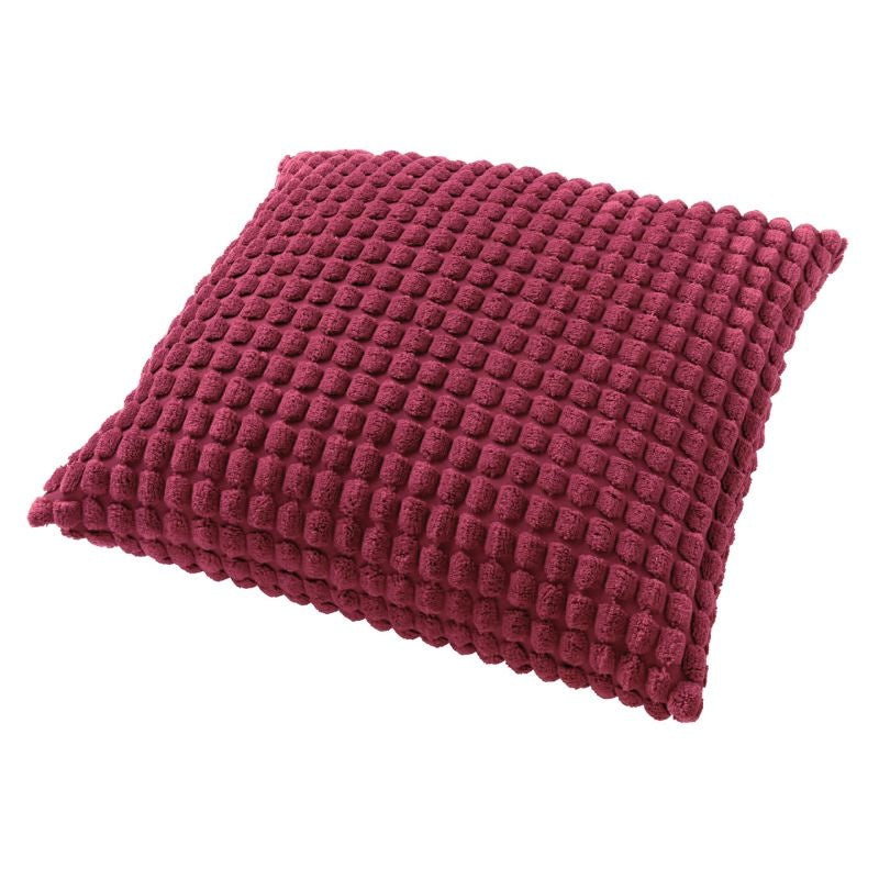 Sierkussen Rome 45x45 cm bordeauxrood met geribd ruitstructuur en zachte rand