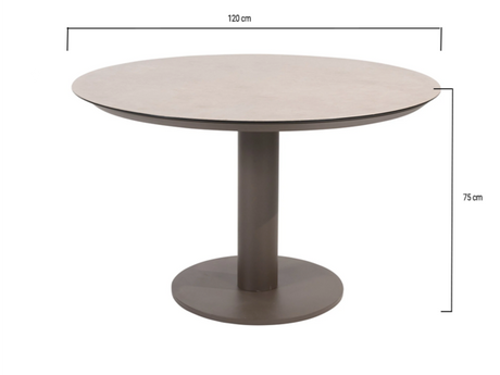 Taste 4SO - Sarah low dining tuintafel 130xH69 cm printed ceramic terre