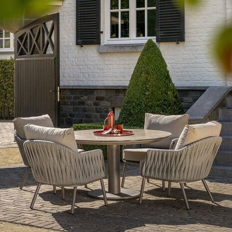 Taste 4SO - Sarah low dining tuintafel 130xH69 cm printed ceramic latte