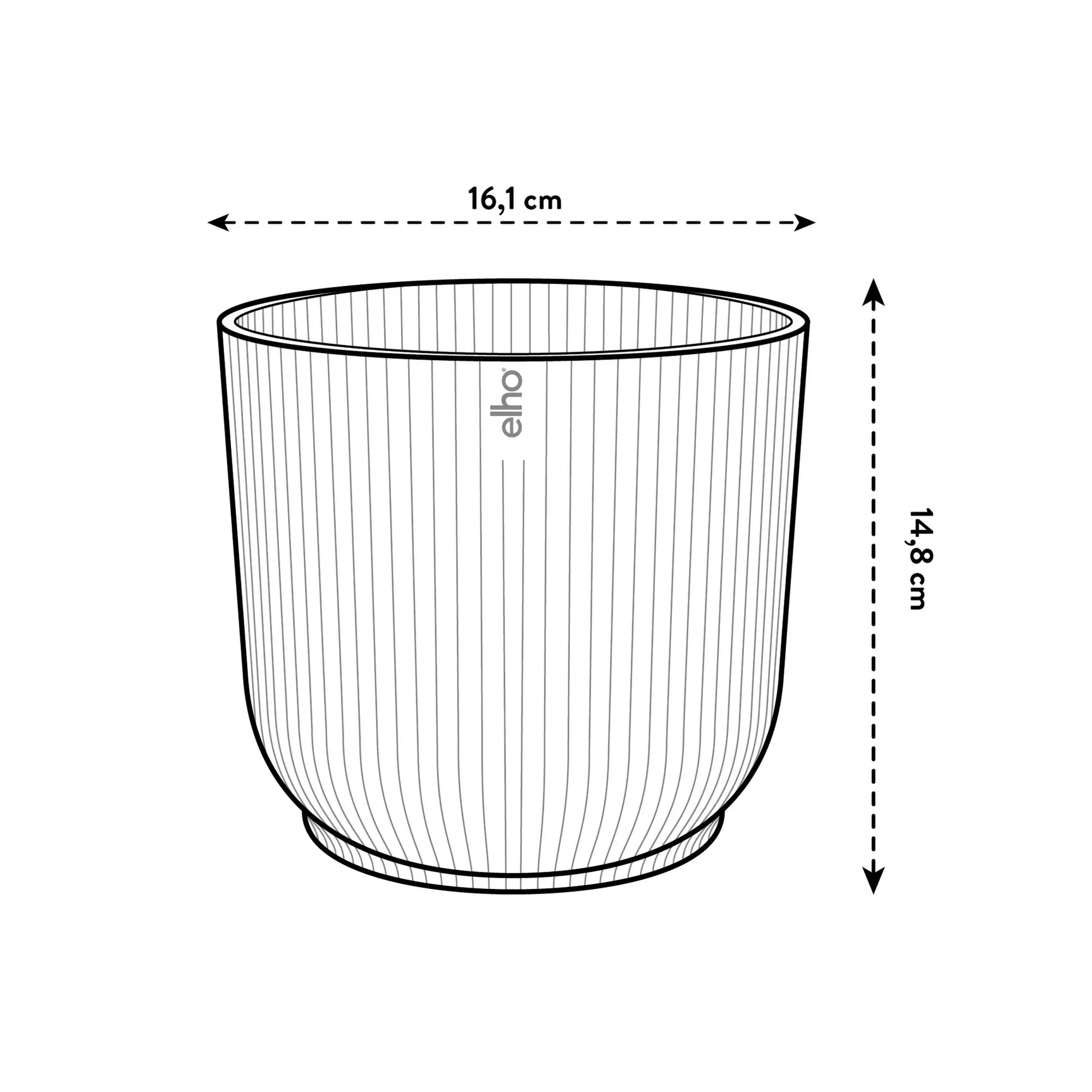 Elho - vibes fold rond 16cm antraciet