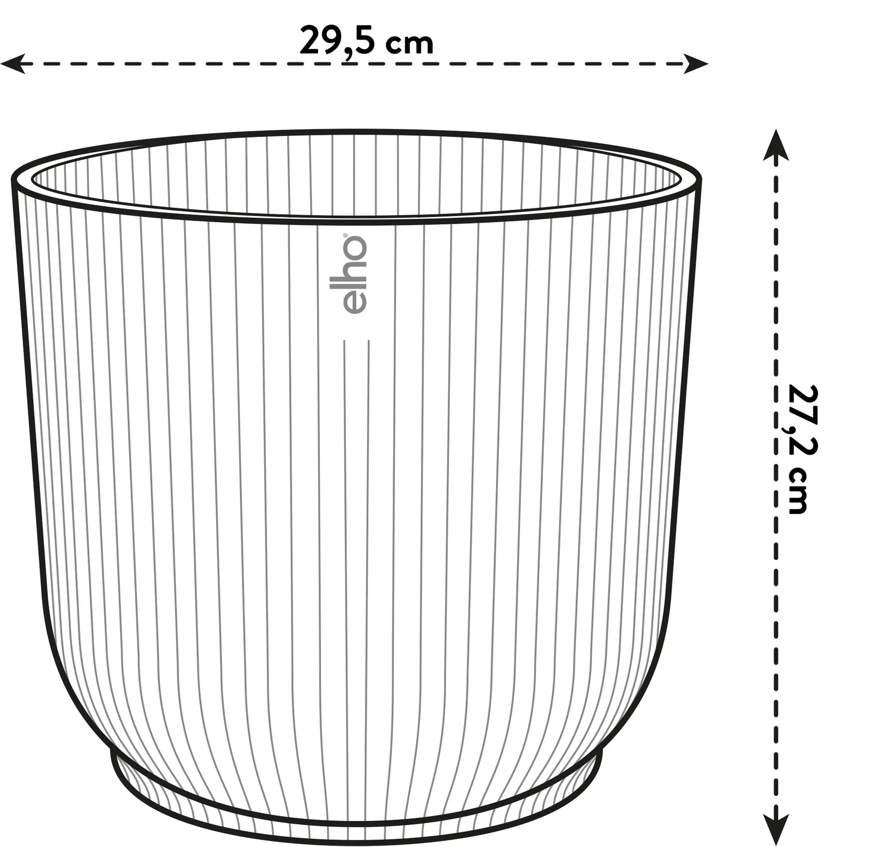 Elho - vibes fold rond 30cm linnen wit