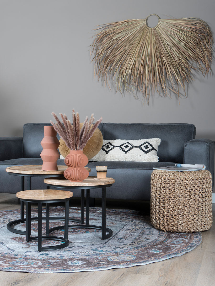 Vloerkleed Karaca Blue/Brown 06 Rond ø160 cm