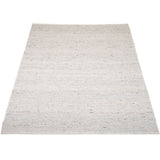 Beige vloerkleed met vlakke, fijn geweven textuur en rechte randen