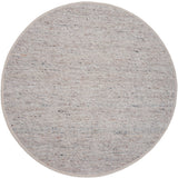 Rond vloerkleed met grof geweven donker-beige speckle